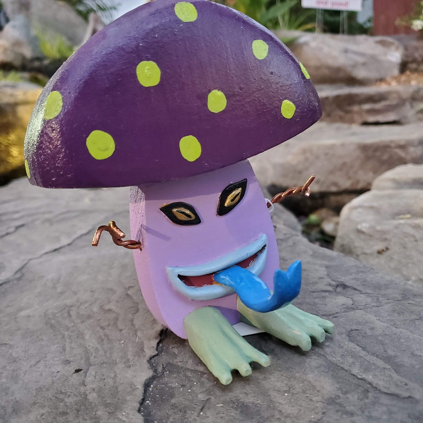 Mushroom Meany - Sarah - Whimsical Wooden Mushroom Sculpture