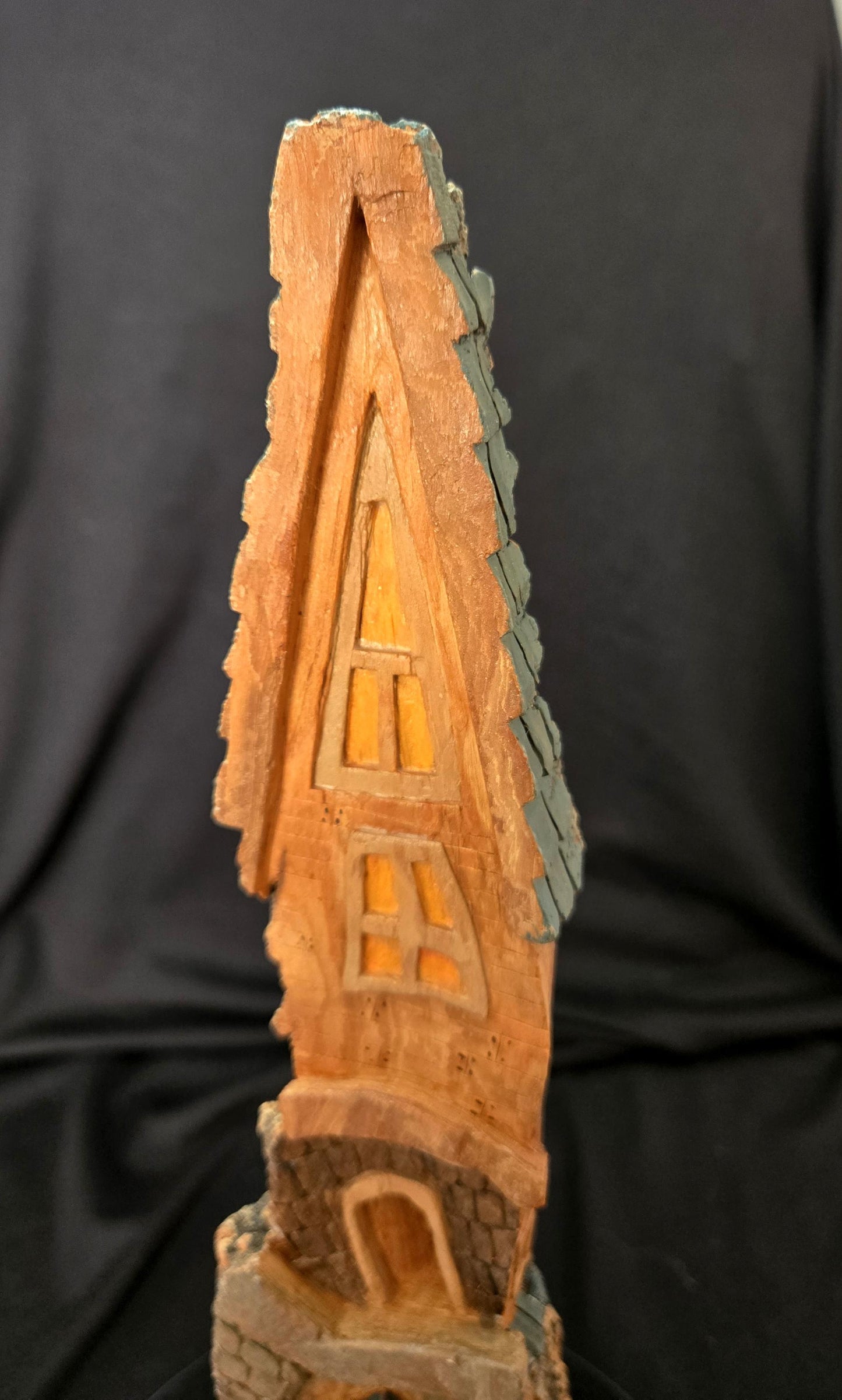 Hand carved Bark house, Gnome home, Fairy House