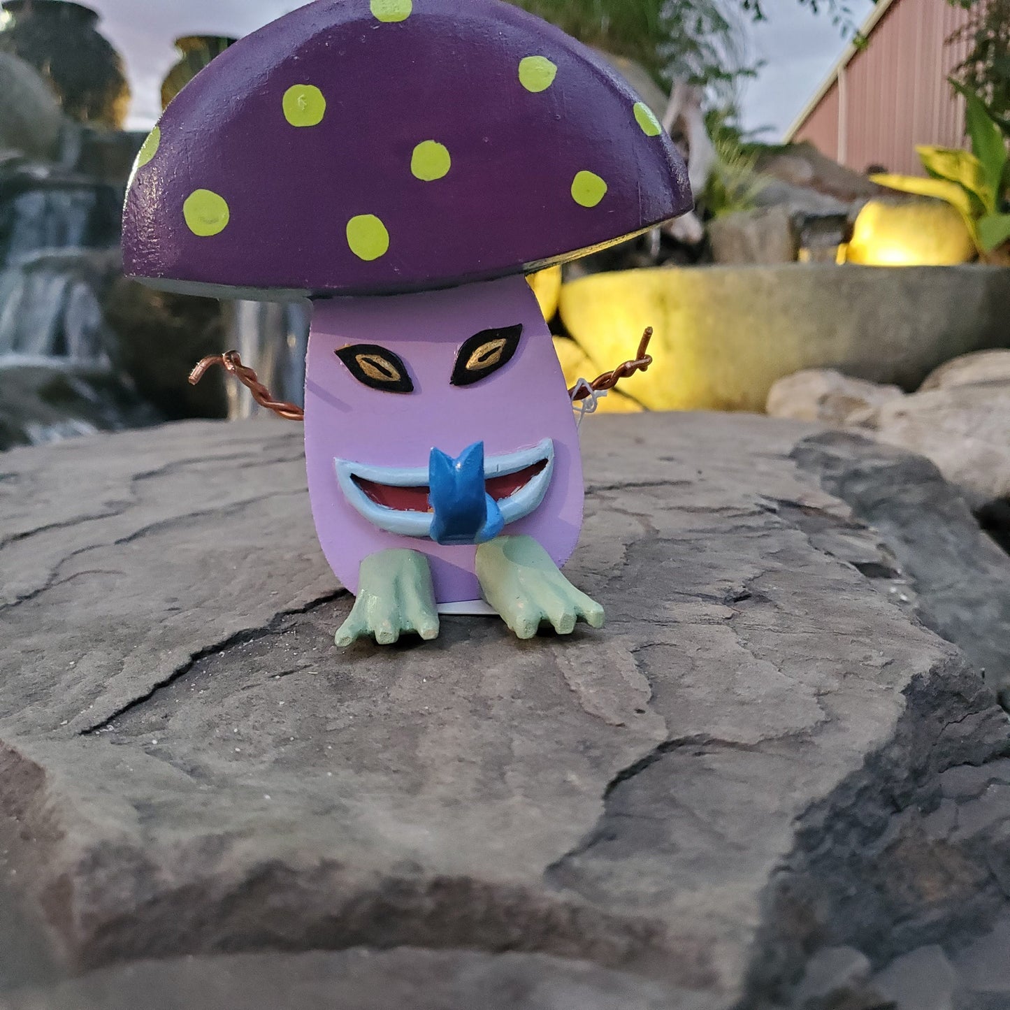 Mushroom Meany - Sarah - Whimsical Wooden Mushroom Sculpture