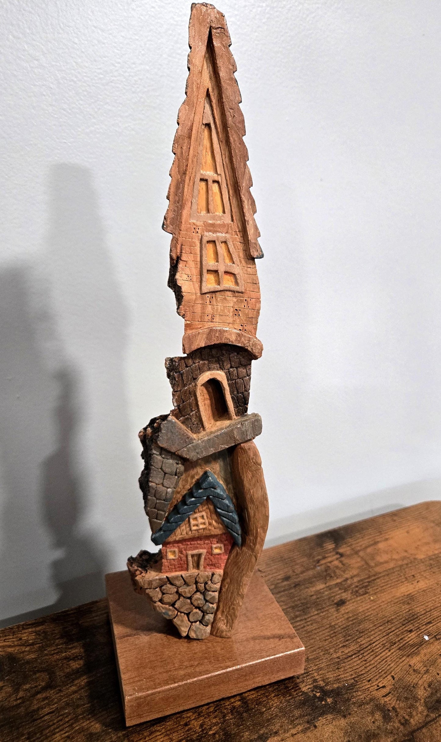 Hand carved Bark house, Gnome home, Fairy House