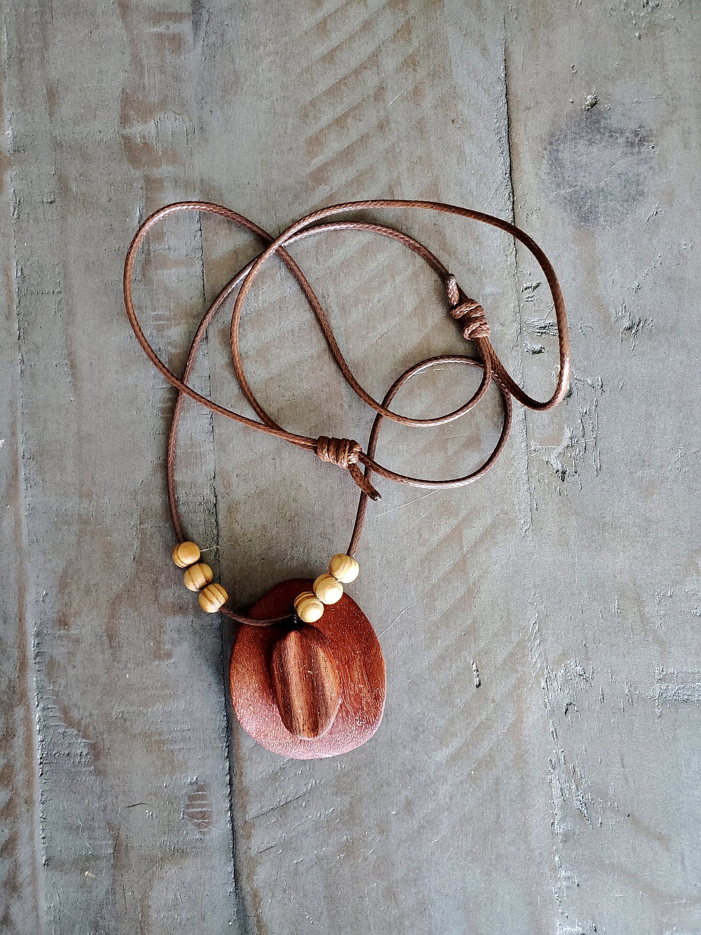 Cowboy Hat Necklace Pendant Hand Carved