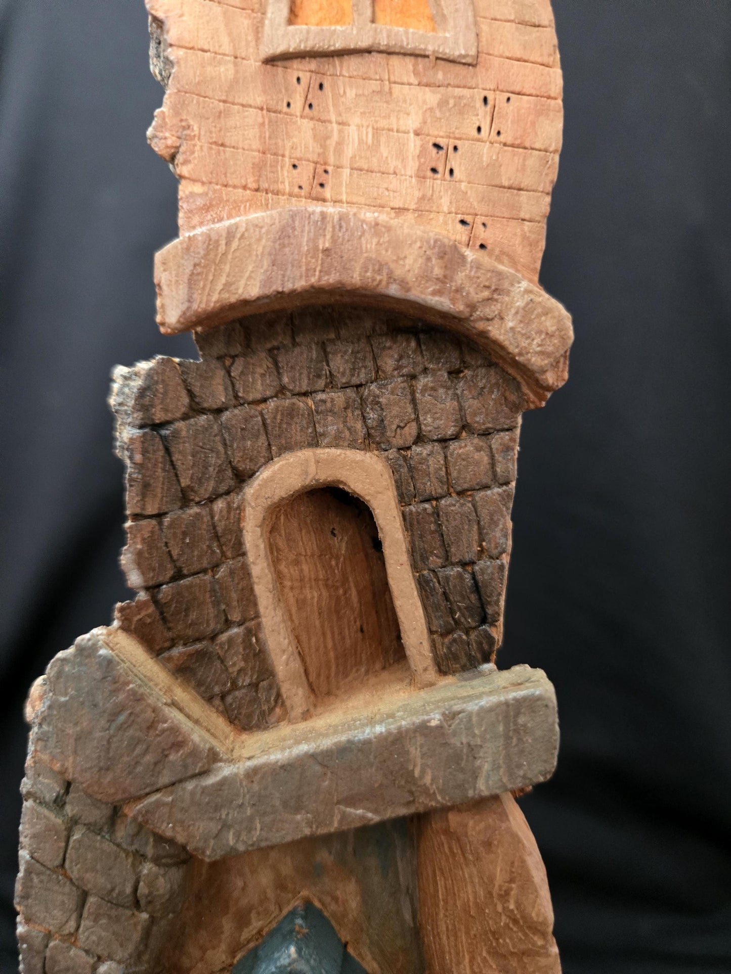 Hand carved Bark house, Gnome home, Fairy House