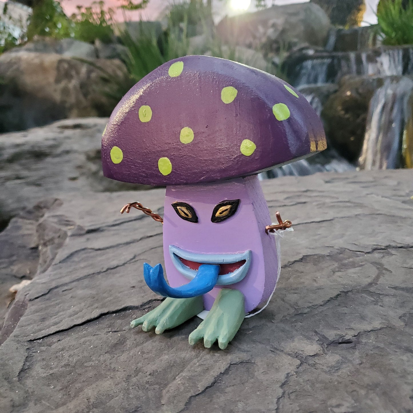 Mushroom Meany - Sarah - Whimsical Wooden Mushroom Sculpture
