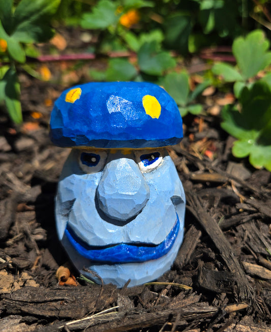 Hand Carved Whimsical Mushrom